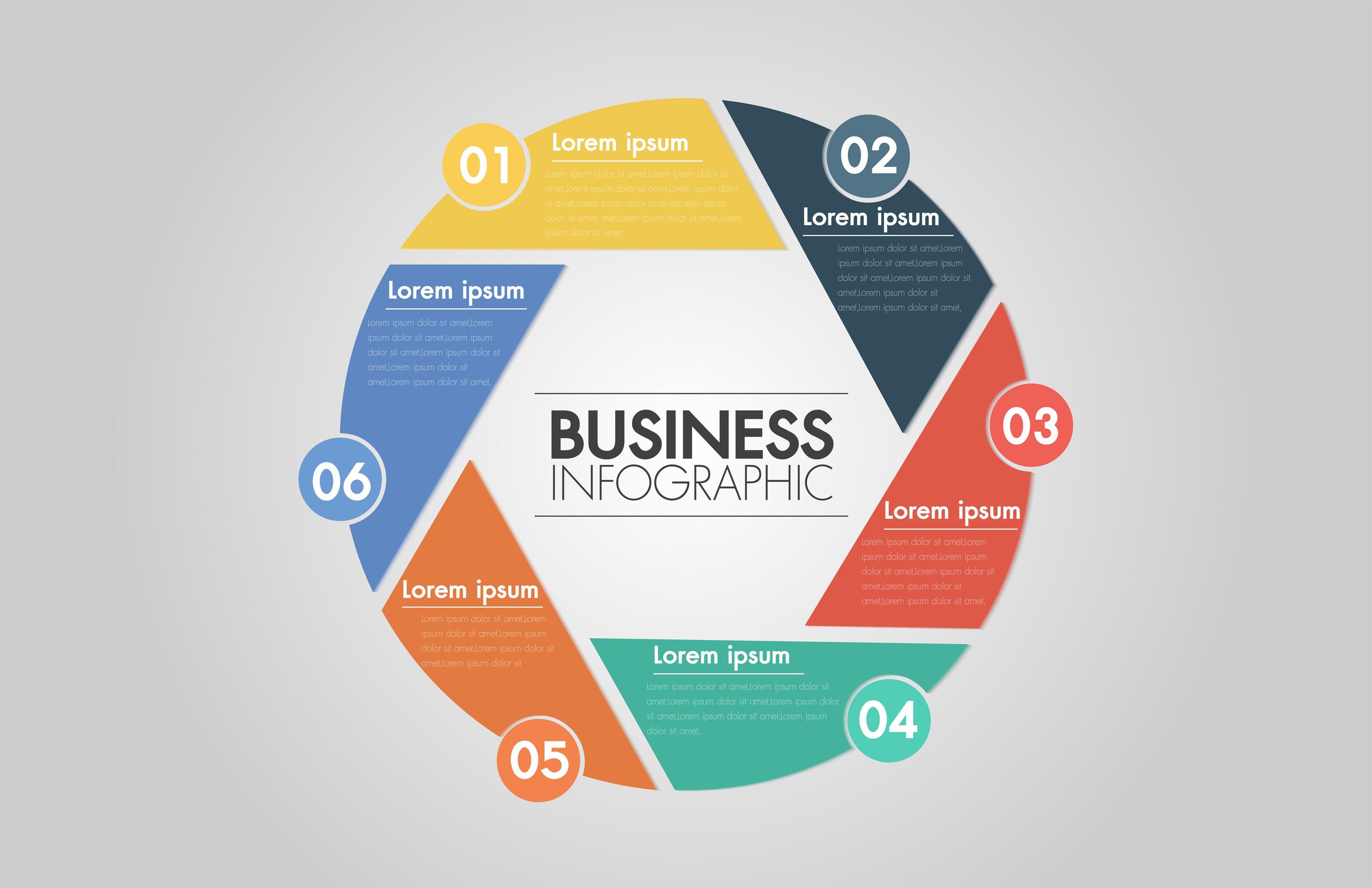 6 step circle arrow infographic. Template for cycling diagram, graph Stock Free