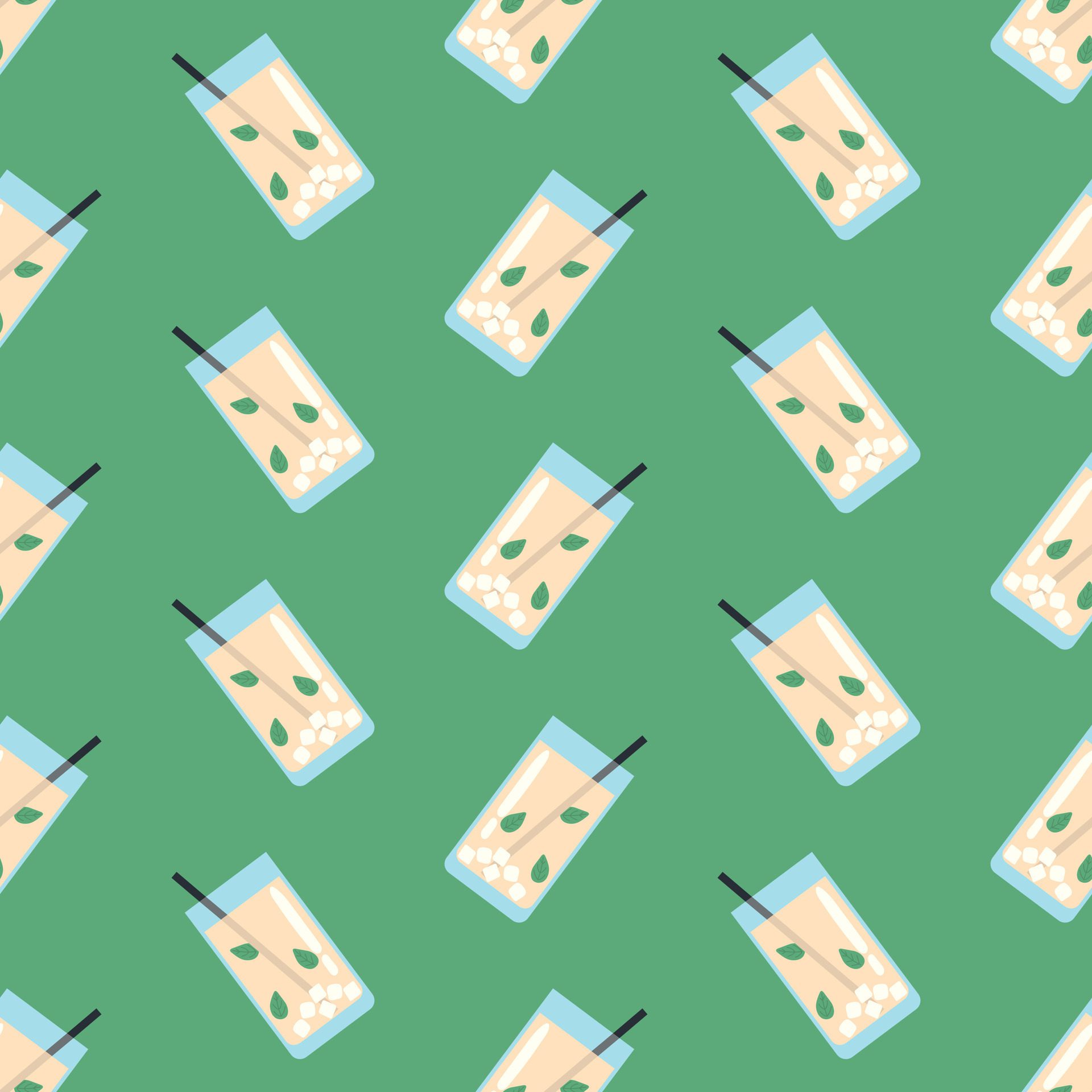 Banana Juice Smoothie Seamless Pattern Free Vector