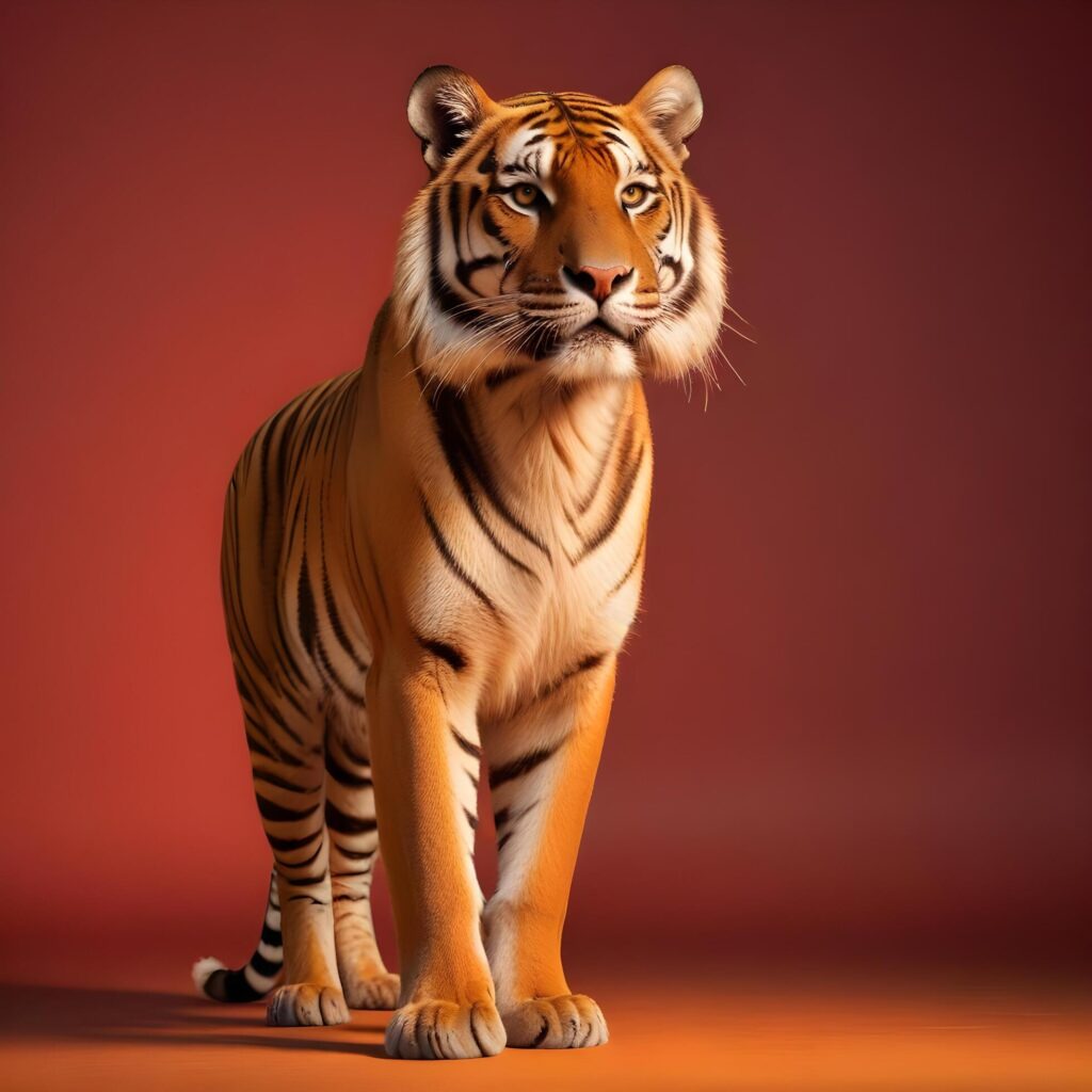 Tiger on plain background Stock Free