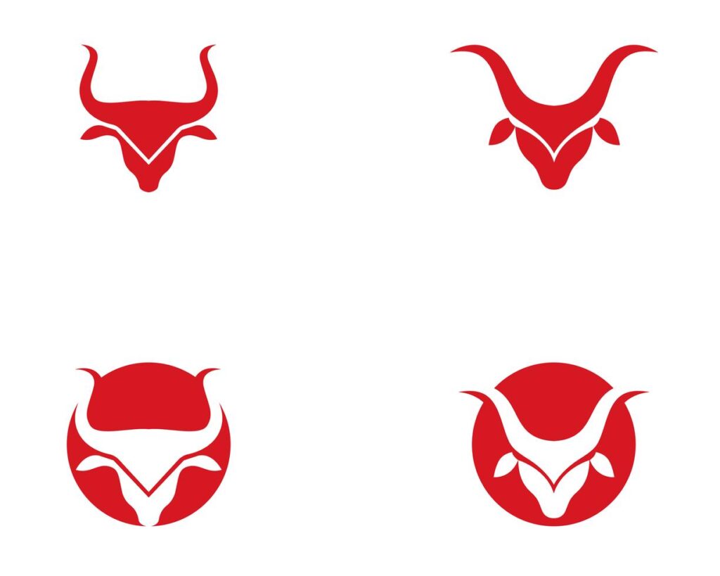 Bull Taurus Logo Template vector icon illustration, Stock Free