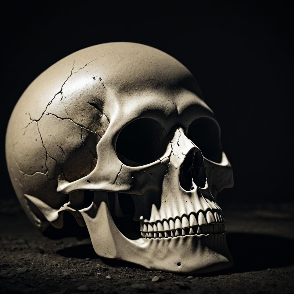 Skull in a dark by @ai_generated