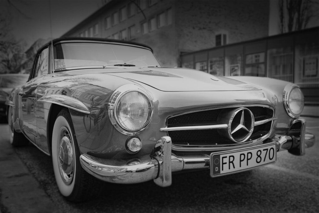 Vintage Mercedes Car Black White Stock Free