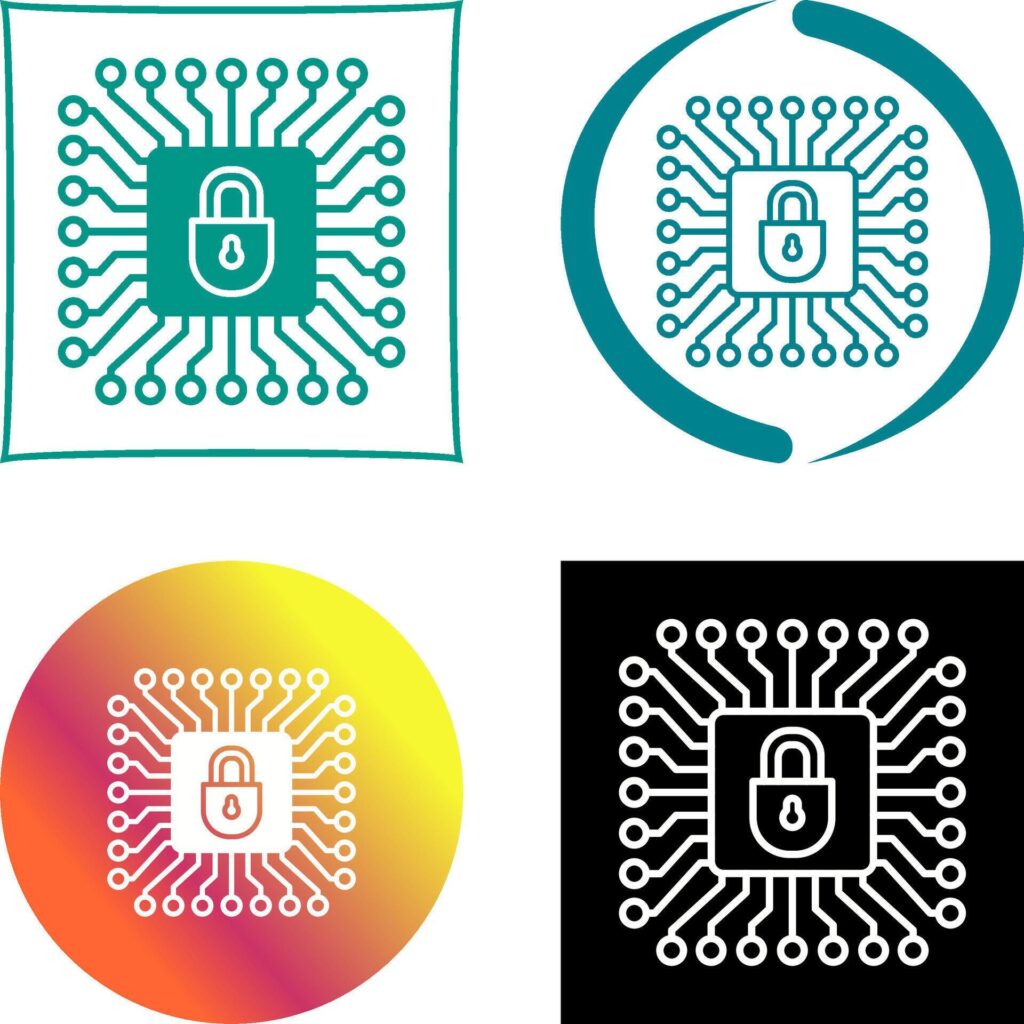 Cyber Protection Icon Design Stock Free