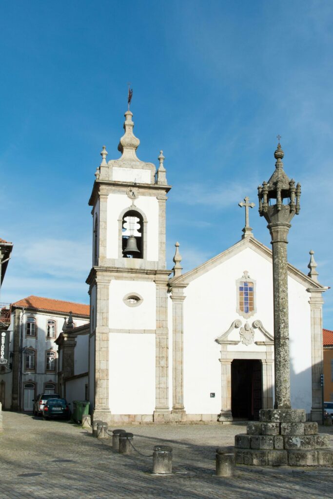 View of Saint Peter church in Trancoso, Portugal. Stock Free