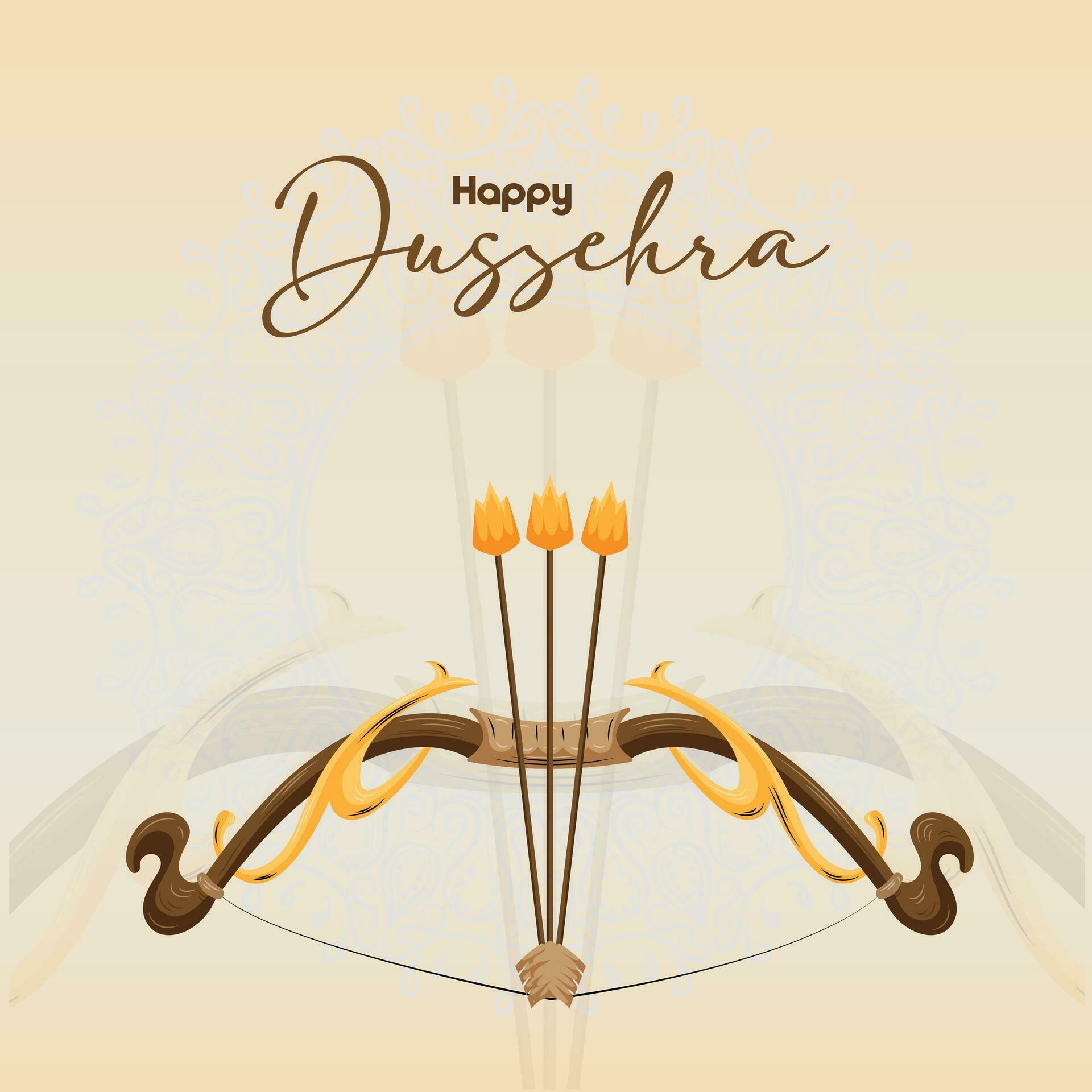 Vector happy dussehra bow and arrow festival greeting background Stock Free and Free SVG