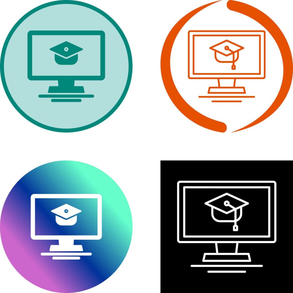 Online Course Icon Design Stock Free