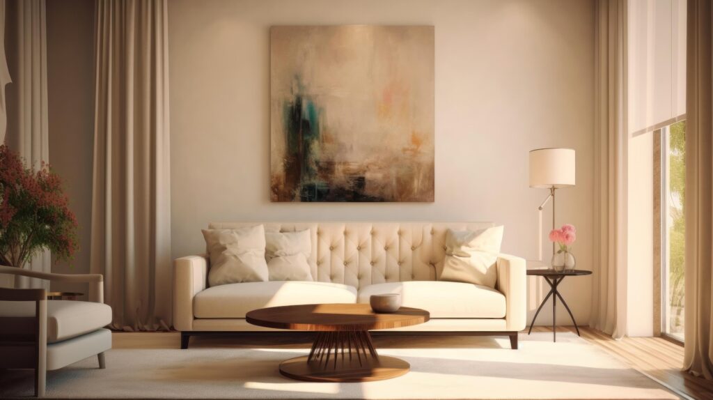 Modern interior of living room with sofa. Illustration Stock Free