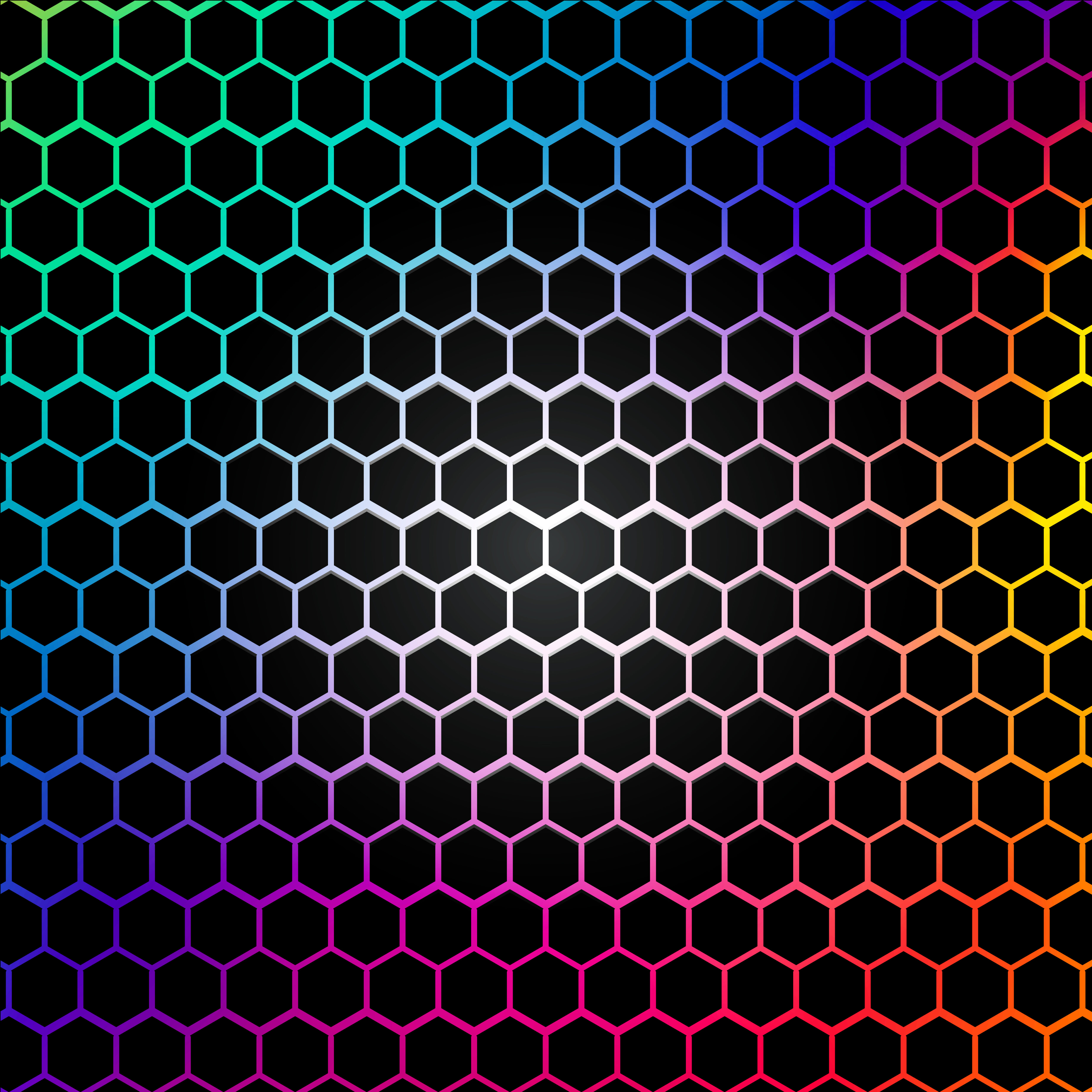 Rainbow hexagon pattern Free Vector