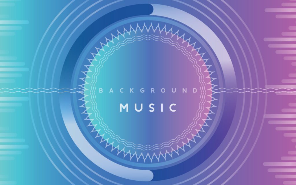 Blue and purple color gradients and neon circle shapes, can be used for modern background music. Free Vector