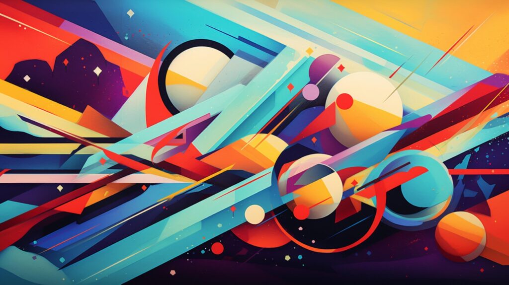 AI generated Oil Painting Abstract Retro Futurism Background Stock Free