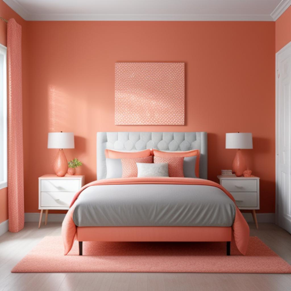 Background, Coral-colored, bedroom by by @ai_generated