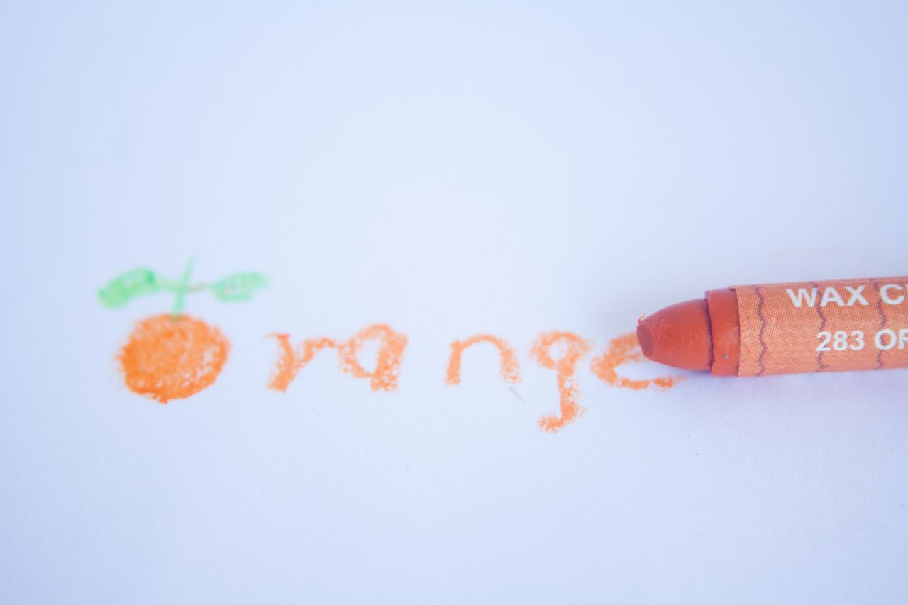 Orange Crayon Stock Free