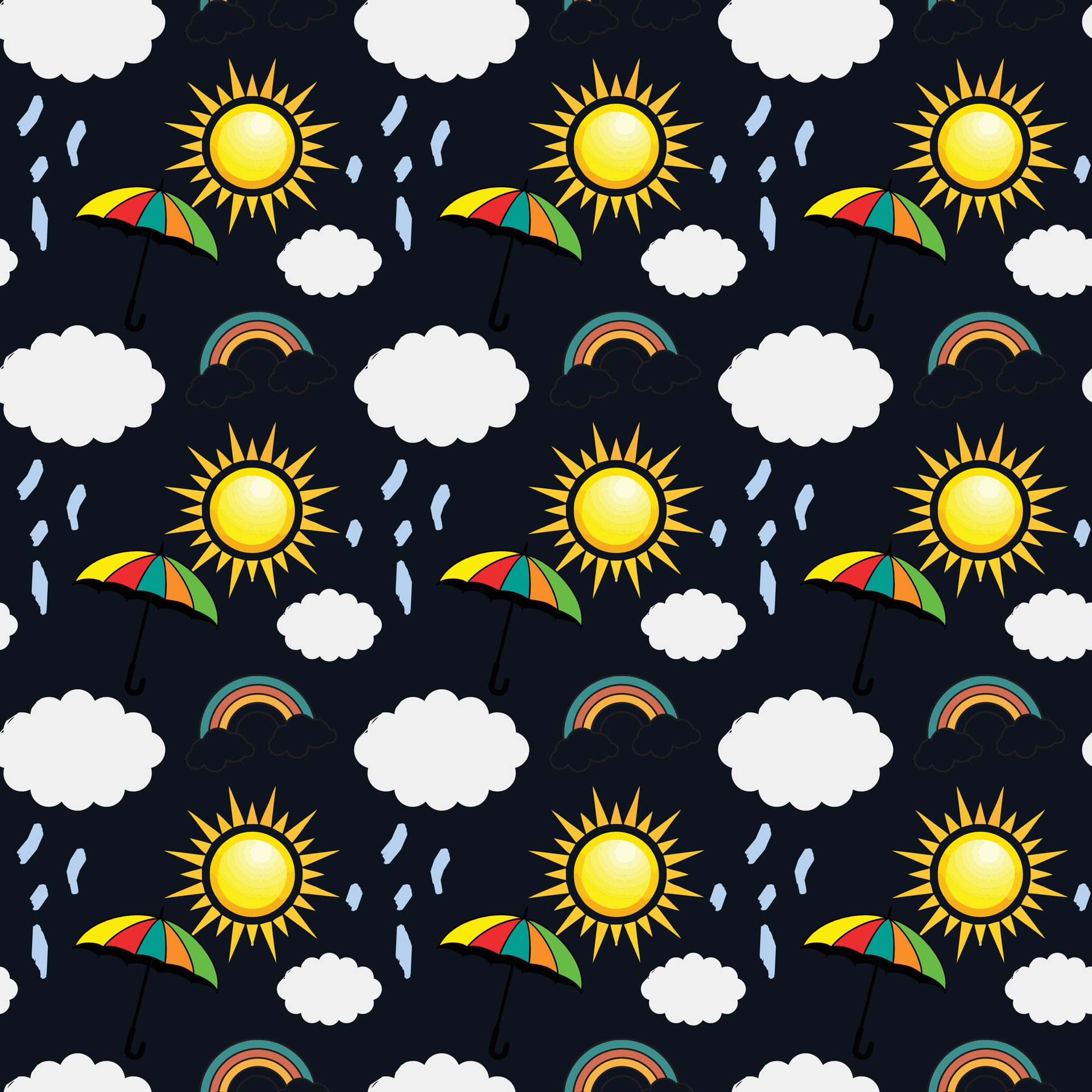 My Only Sunshine Seamless Pattern Design Free Vector