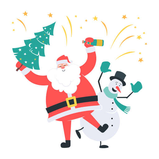 Christmas, celebration, fireworks illustration