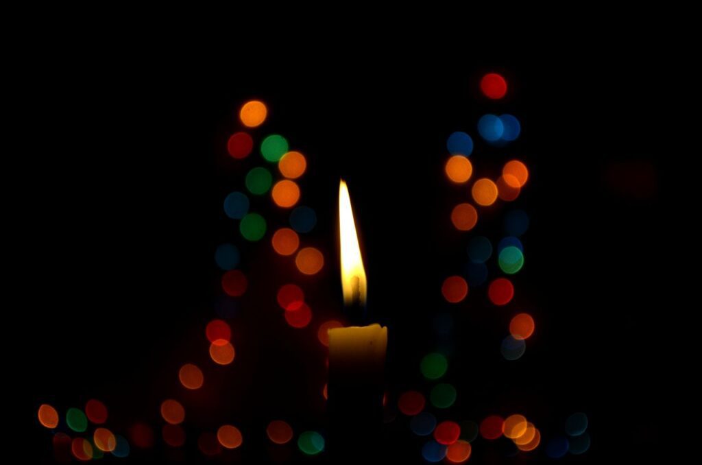 Candle Bokeh Christmas Lights Stock Free