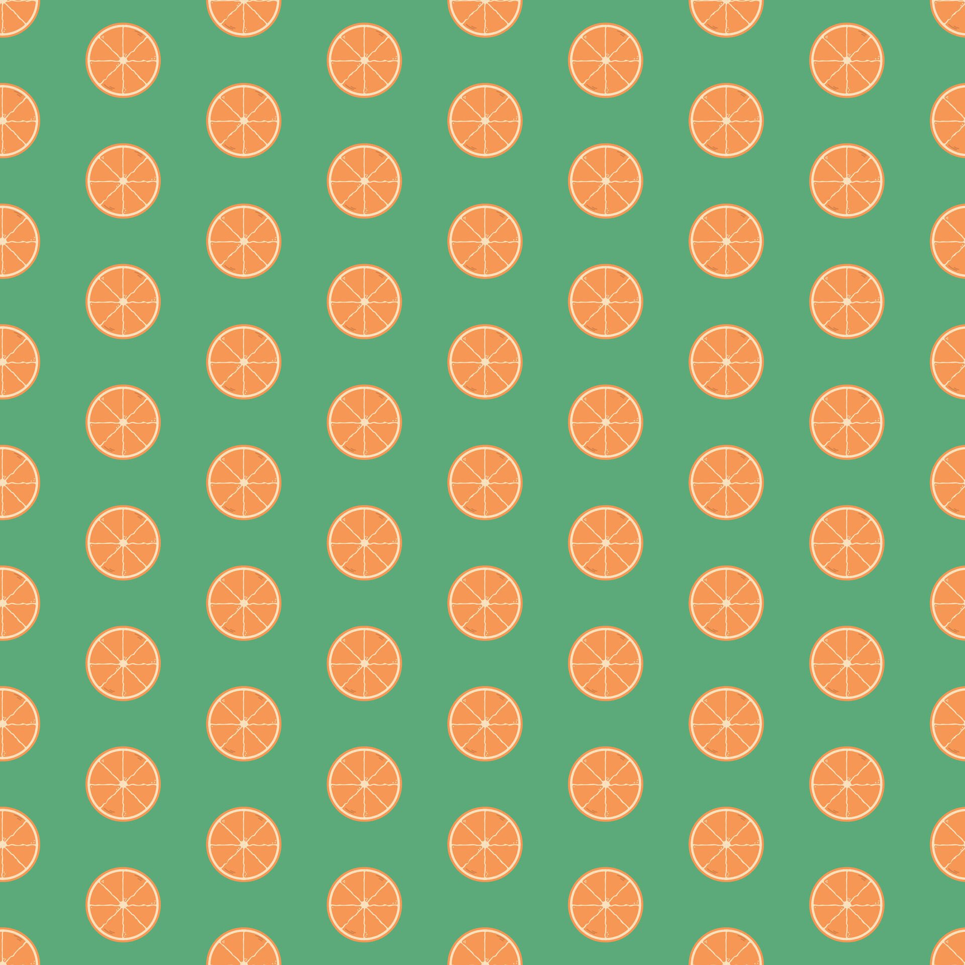 Orange Seamless Pattern, Orange slice Free Vector