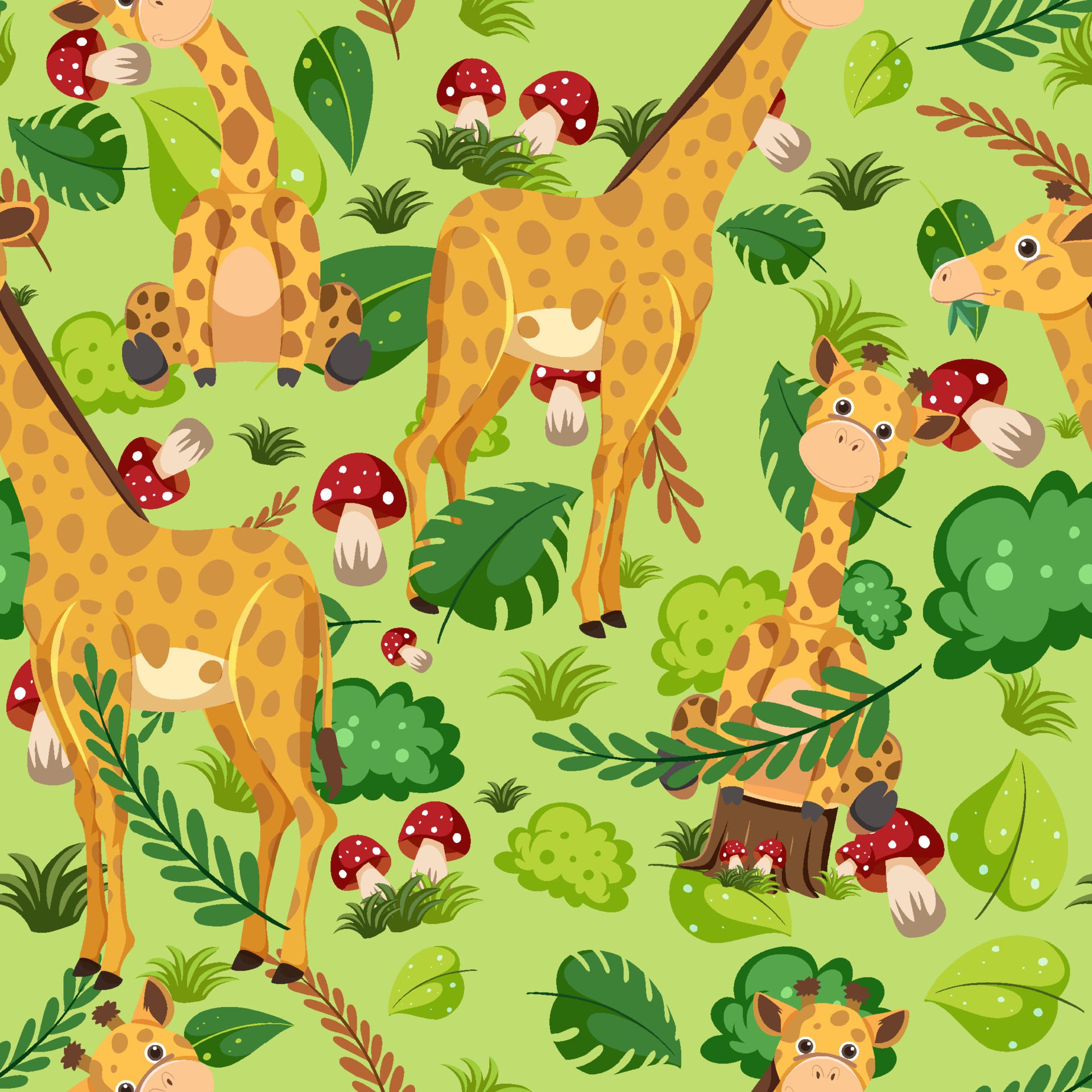 Cute giraffe seamless pattern Free Vector