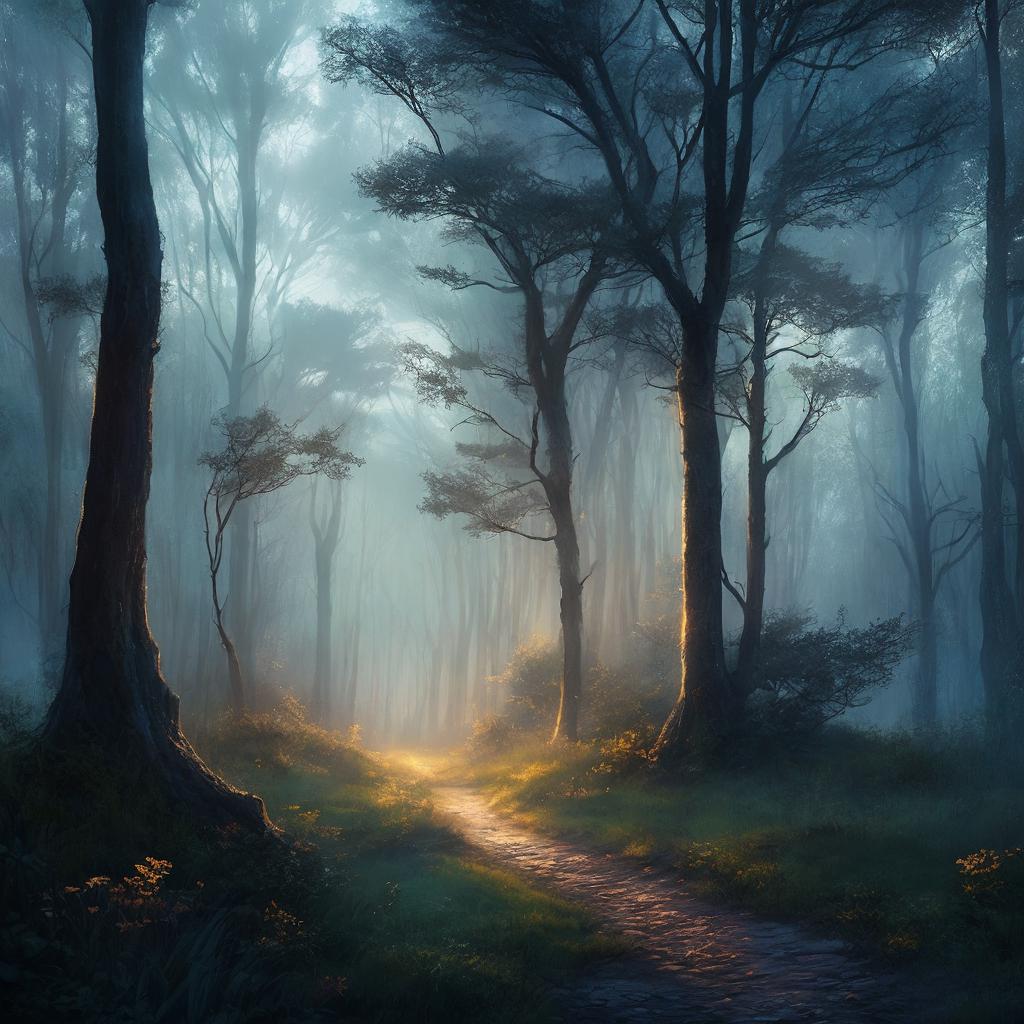 “Landscape, mystical forest, dreamy by @ai_generated