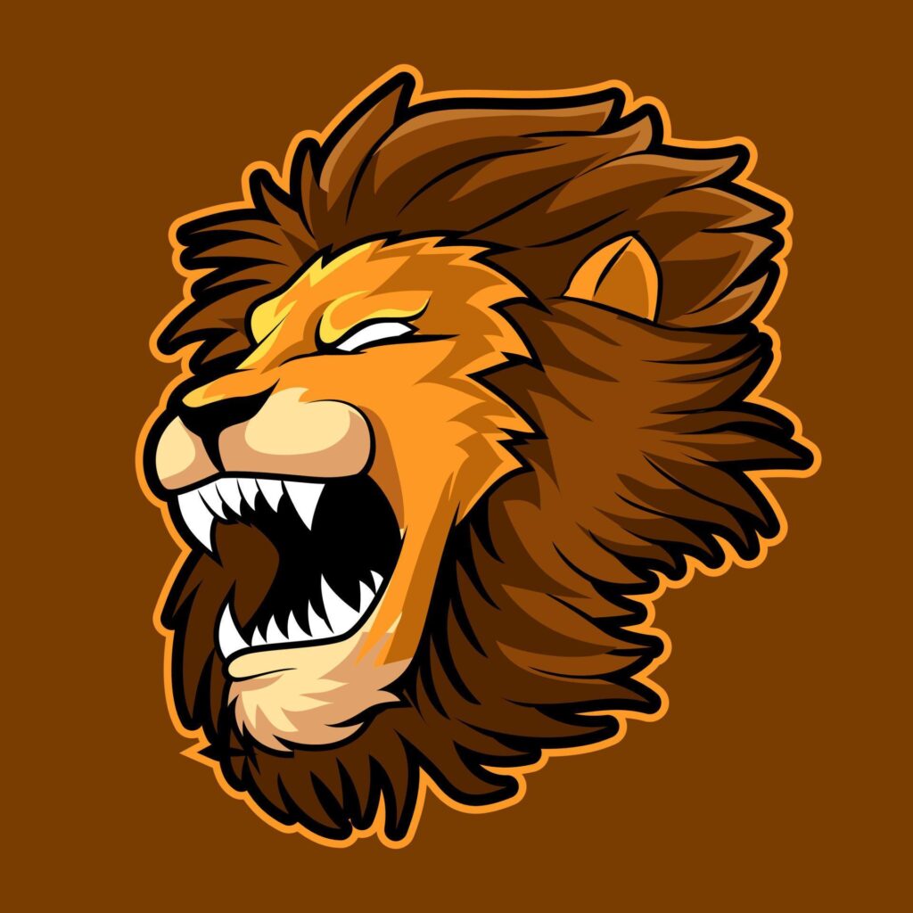 head lion mascot esport logo vector illustration Stock Free