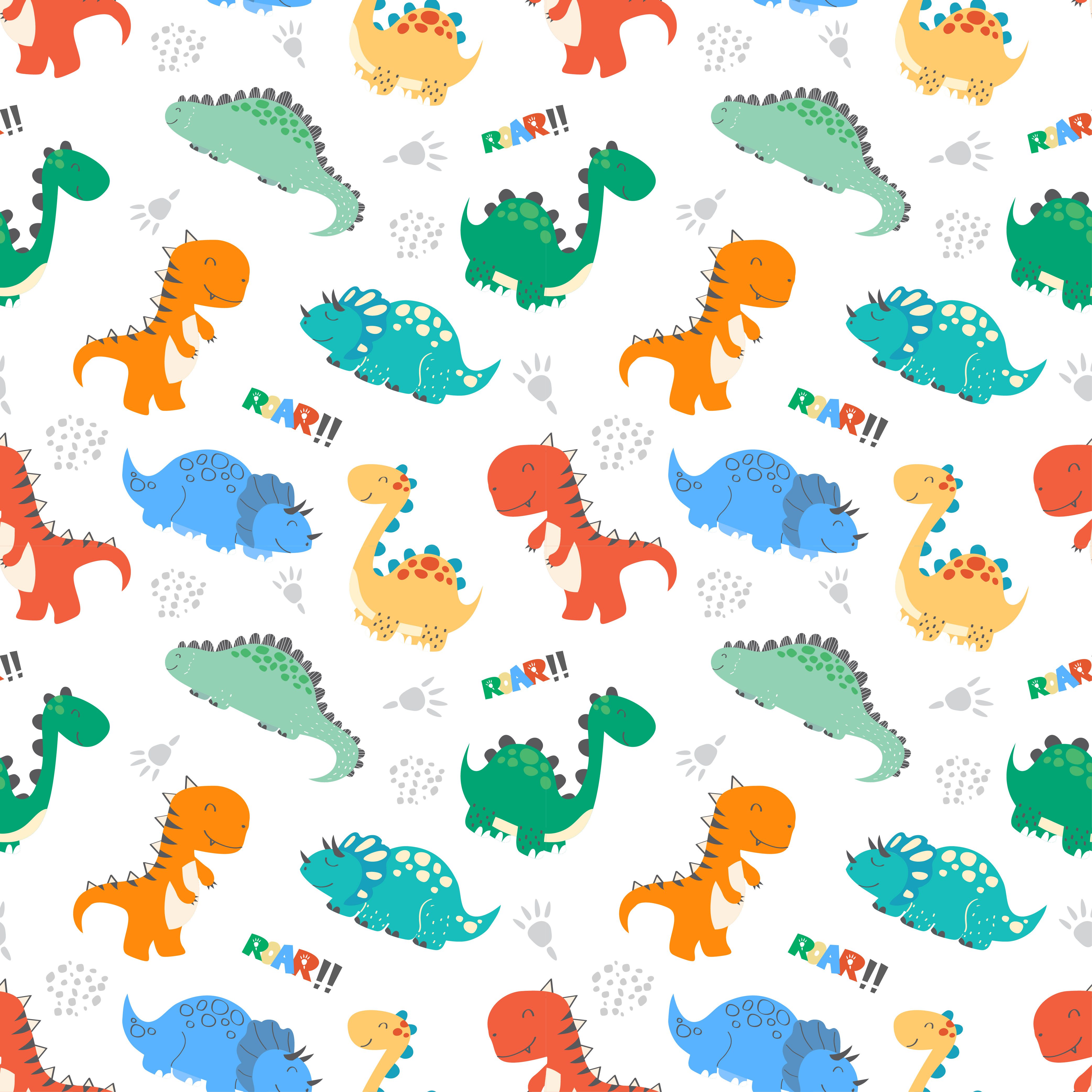 Kids baby pattern with cute dinosaurs concept Free Vector