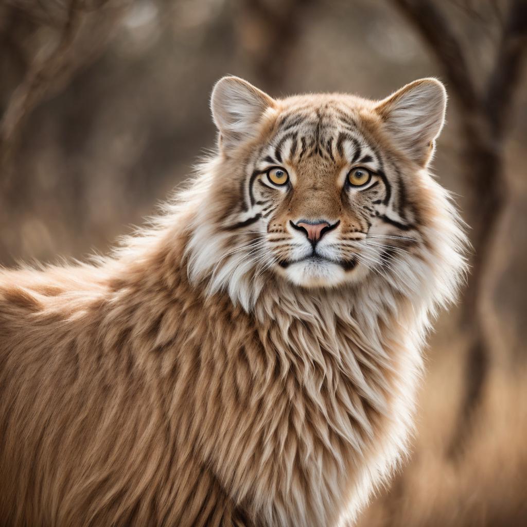 Animal portrait, fluffy texture, by @ai_generated