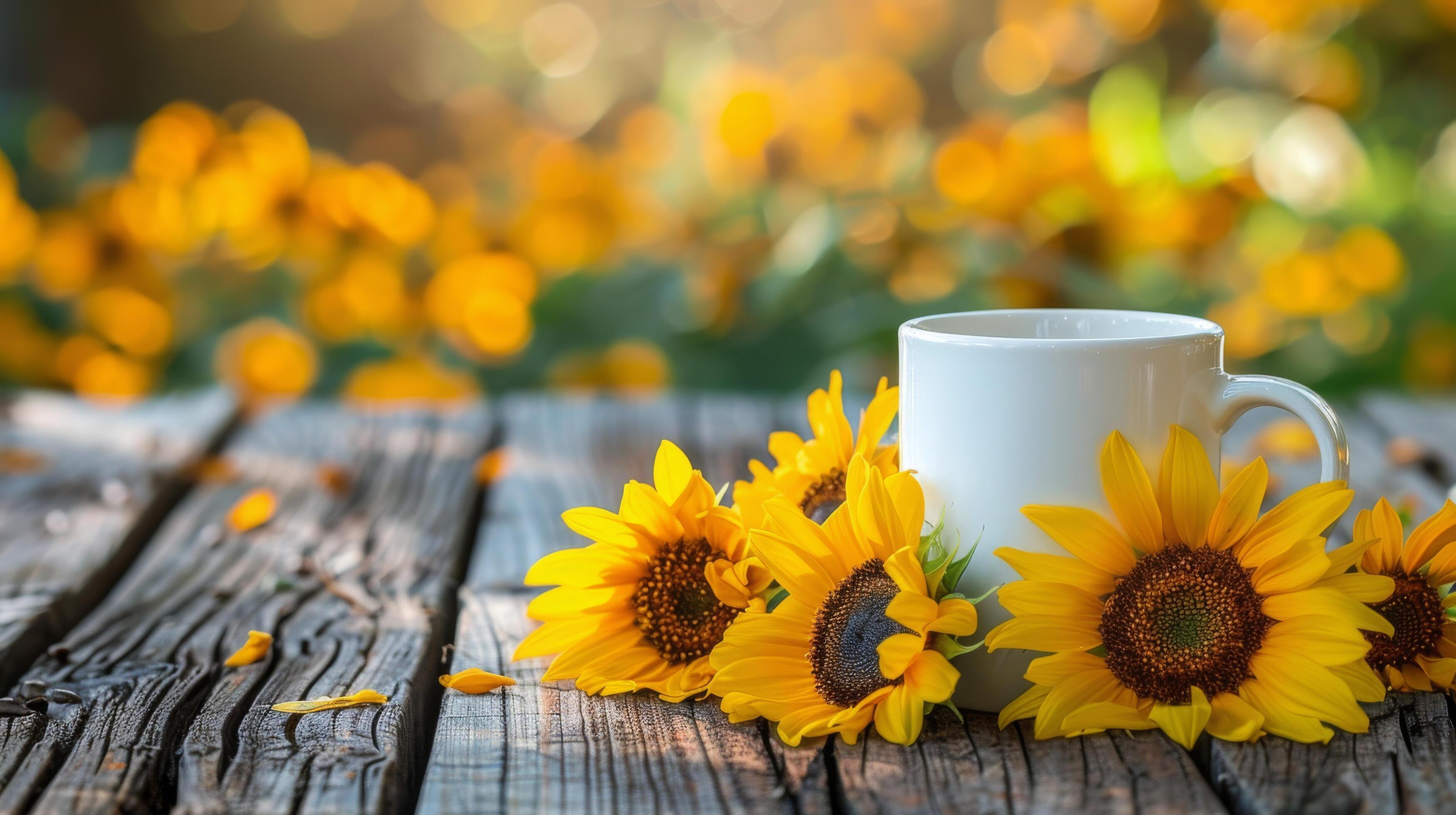 White Coffee Mug on Wooden Table Stock Free