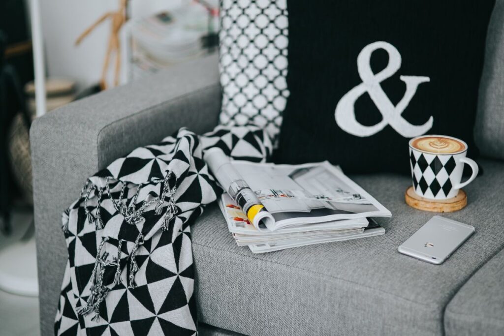 Resting with magazines and cup of coffee Stock Free