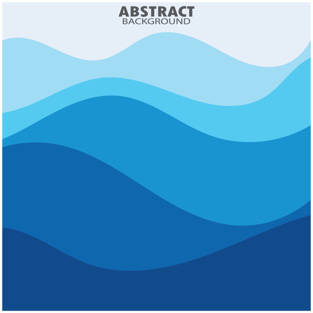 ABSTRACT WAVE BACKGROUND DESIGN WITH BLUE COMBINATION VECTOR Free Vector