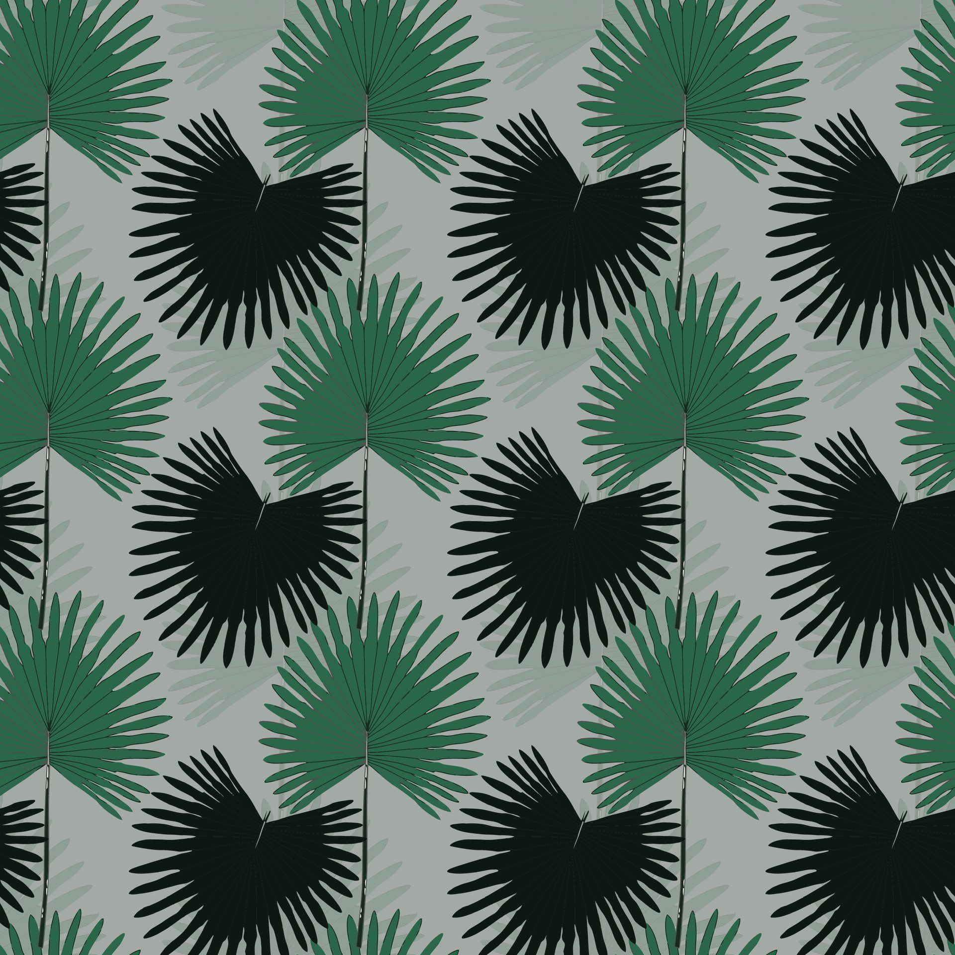 Palm Leaf Seamless Pattern Design Free Vector