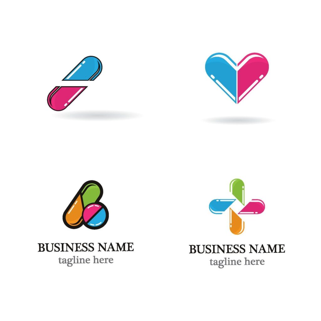 Pharmacy logo icon set Stock Free