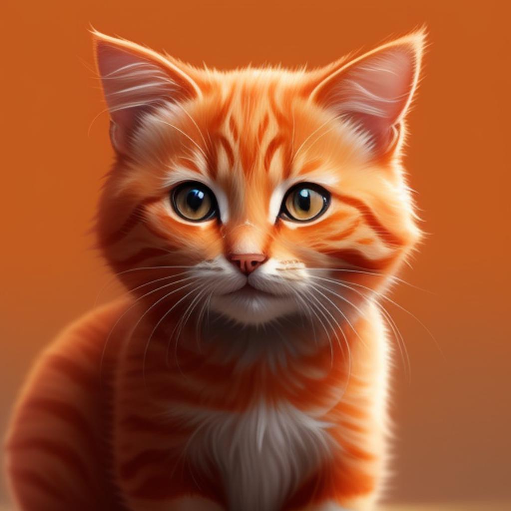 Cute orange cat Digital by @ai_generated