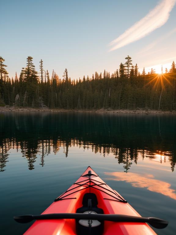 Maine Lake at sunset by @ai_generated