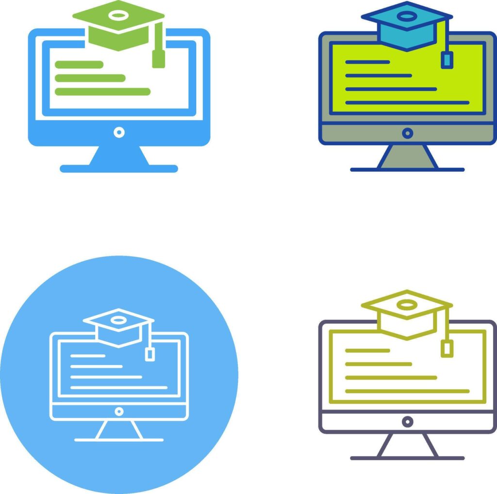 Online Learning Icon Design Stock Free