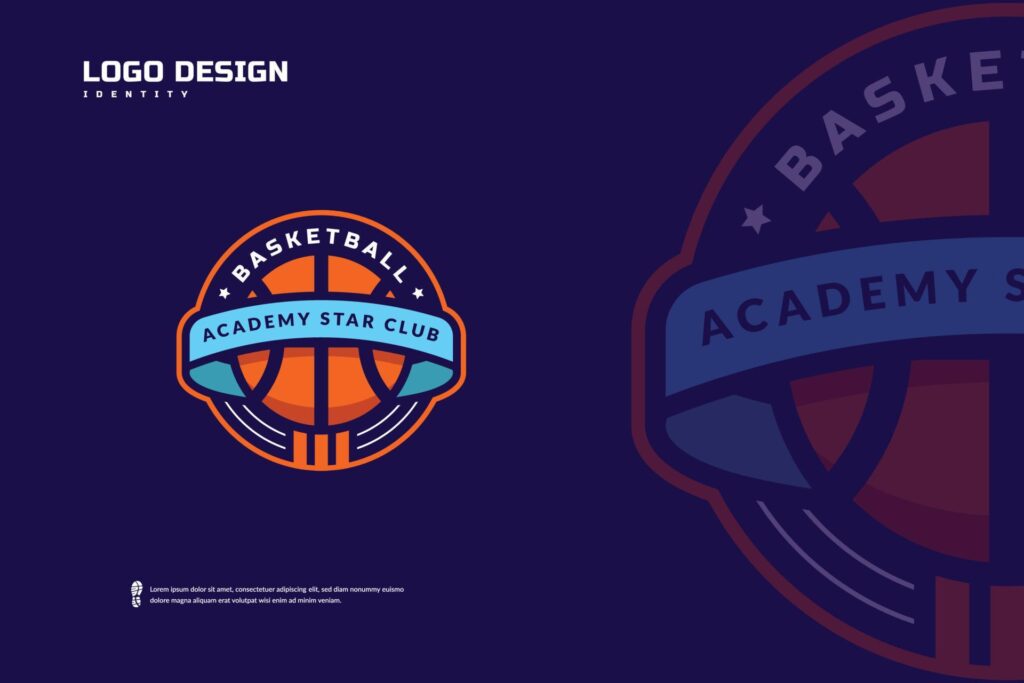 Basketball club logo, Basketball tournament emblems template. Sport team identity, E-Sport badge design vector illustrations Stock Free