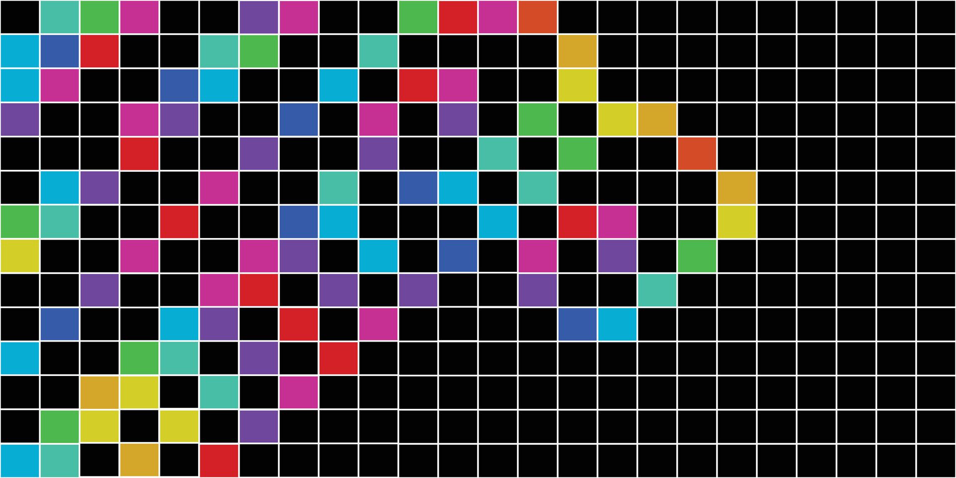 Abstract square rainbow color geometric grid pattern. Colorful isolated on dark background. Free Vector