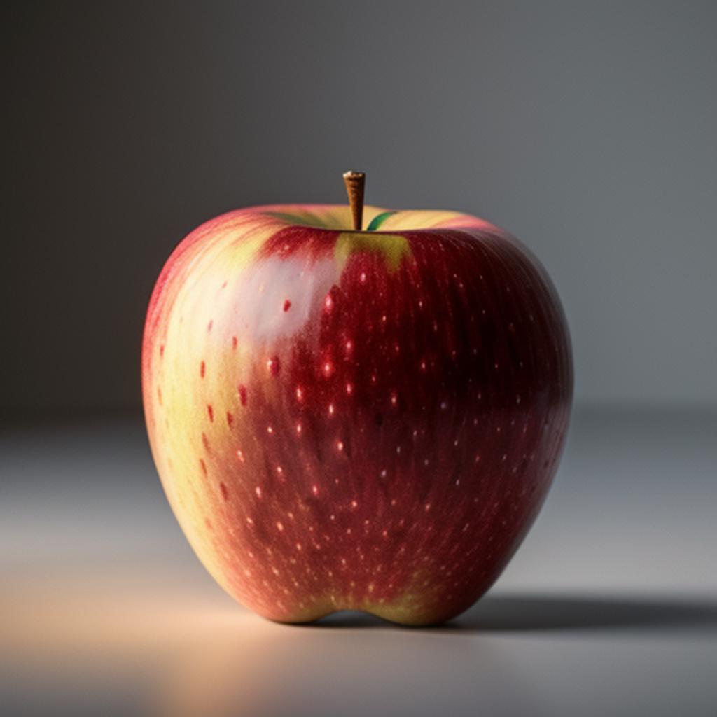 Man eat apple Hyperrealism, by @ai_generated