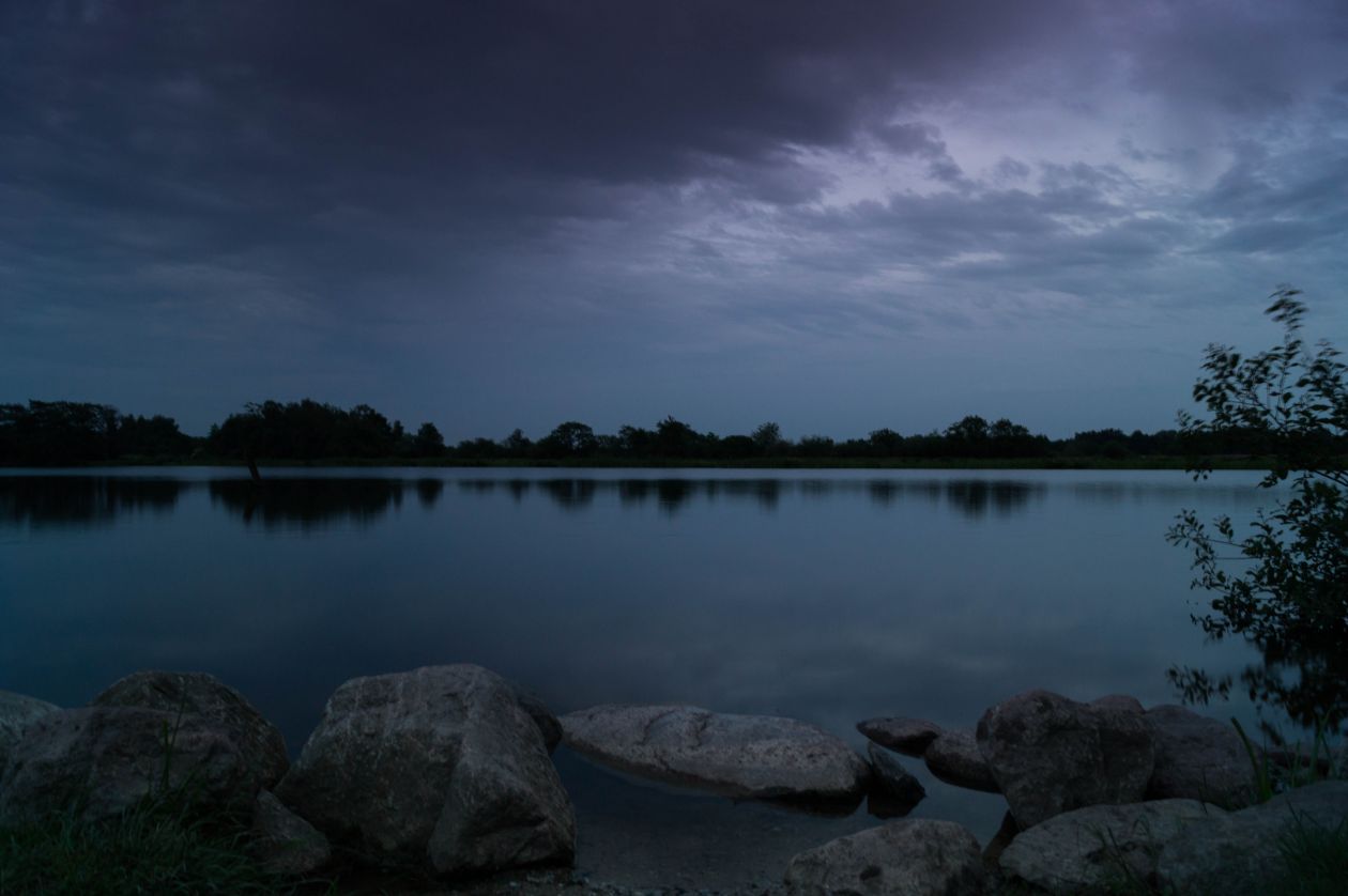 At the lake in the evening Stock Free