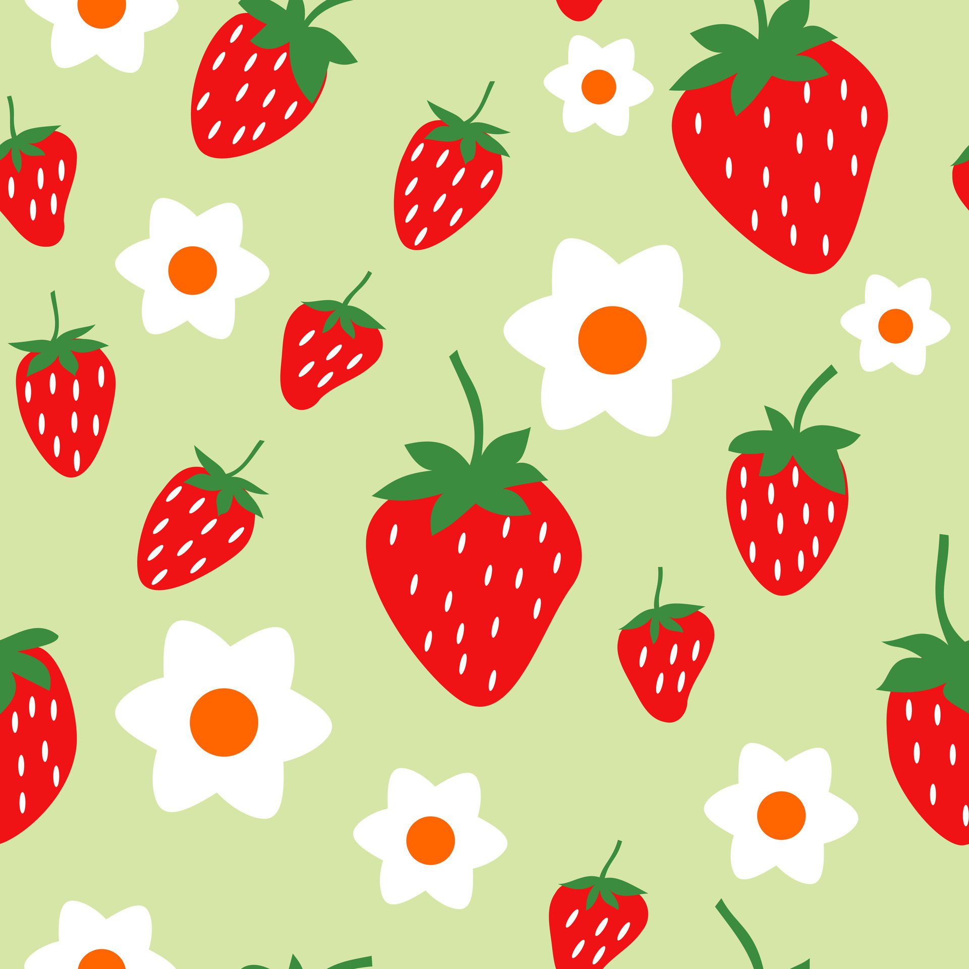 Stawberry Seamless Pattern Free Vector