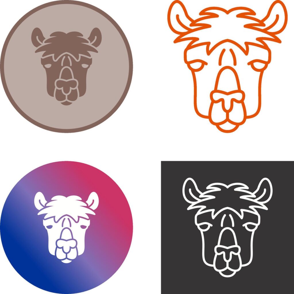 Alpaca Icon Design Stock Free