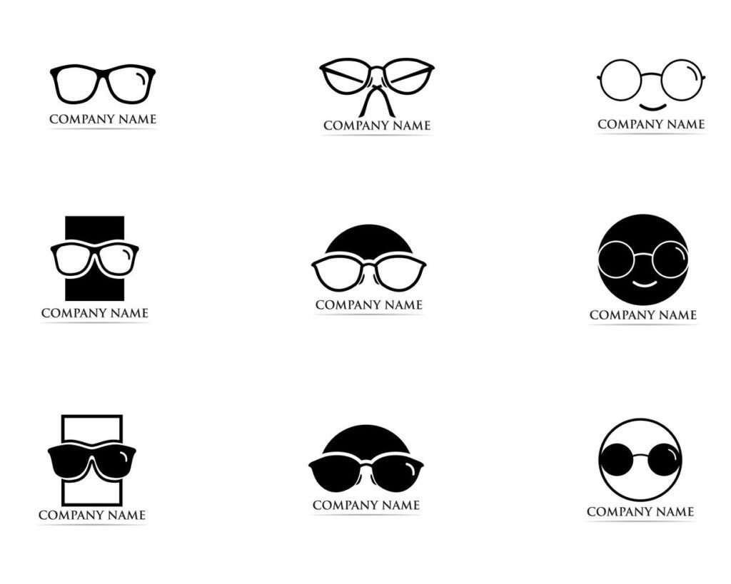 Glasses Logo Design vector Stock Free