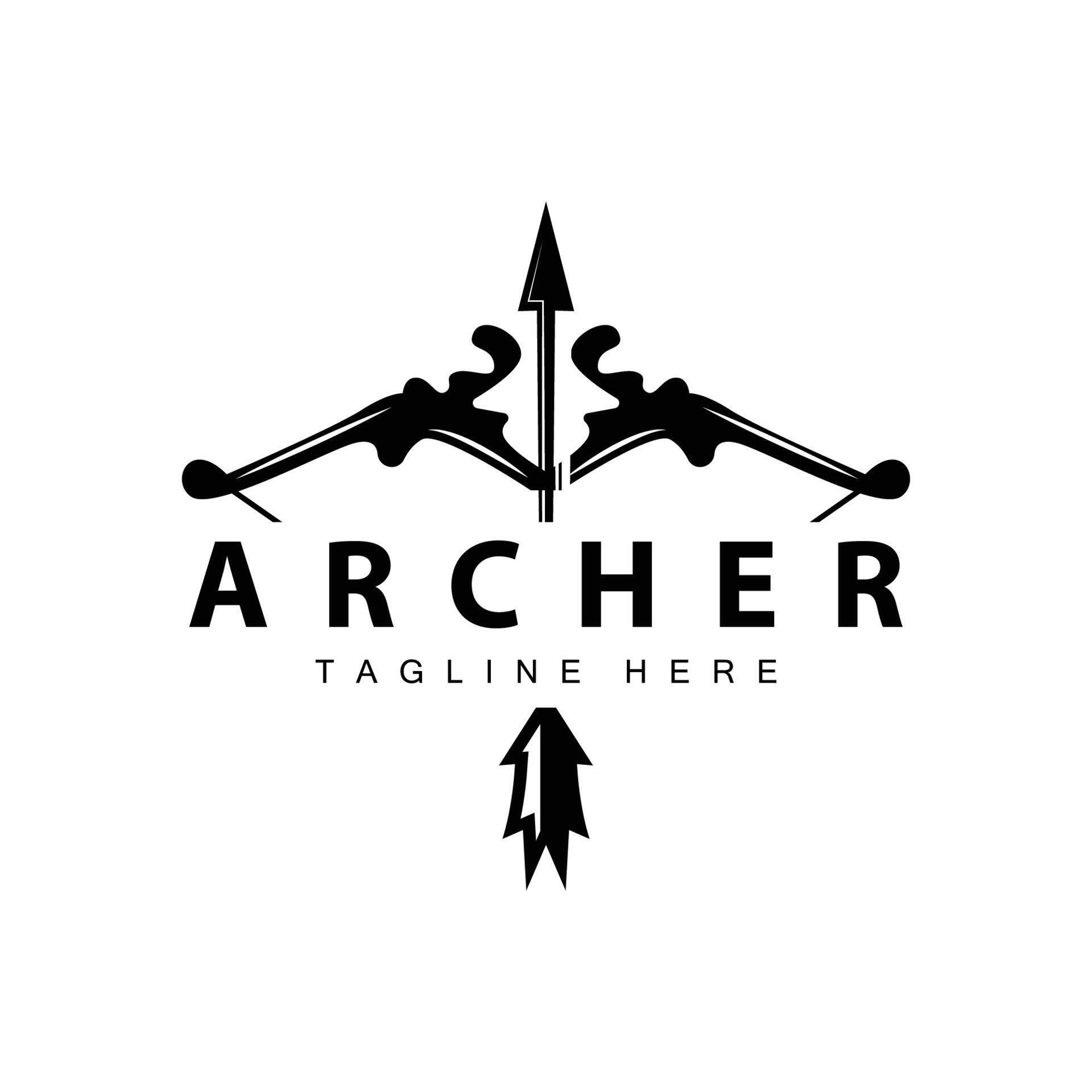 Archer logo vector vintage design old inspiration archer tool arrow template brand Stock Free