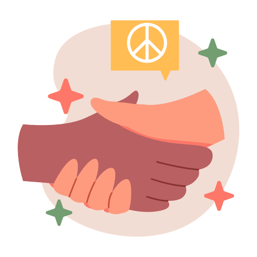 Handshake, peace, stop the war illustration