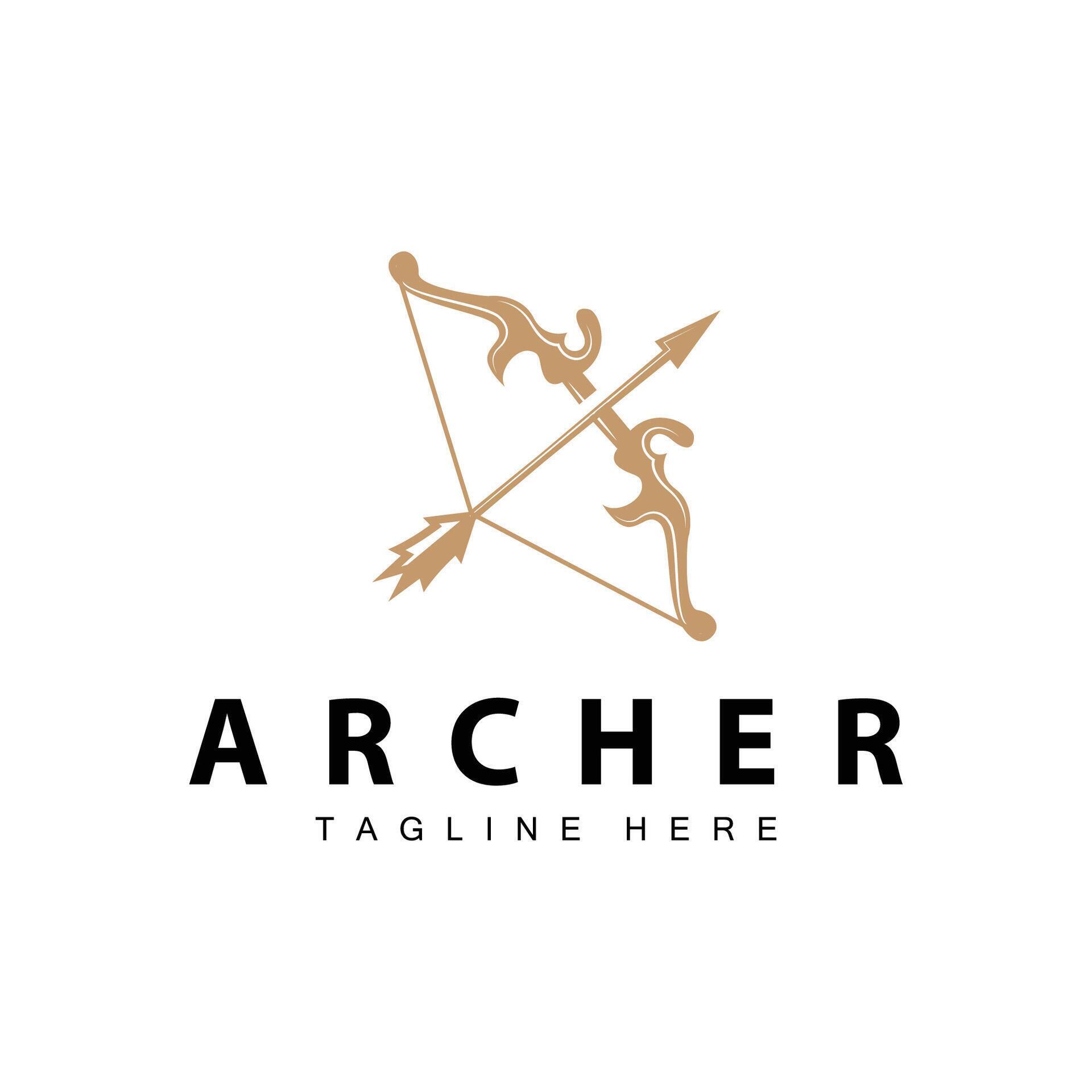 Archer logo vector vintage design old inspiration archer tool arrow template brand Stock Free