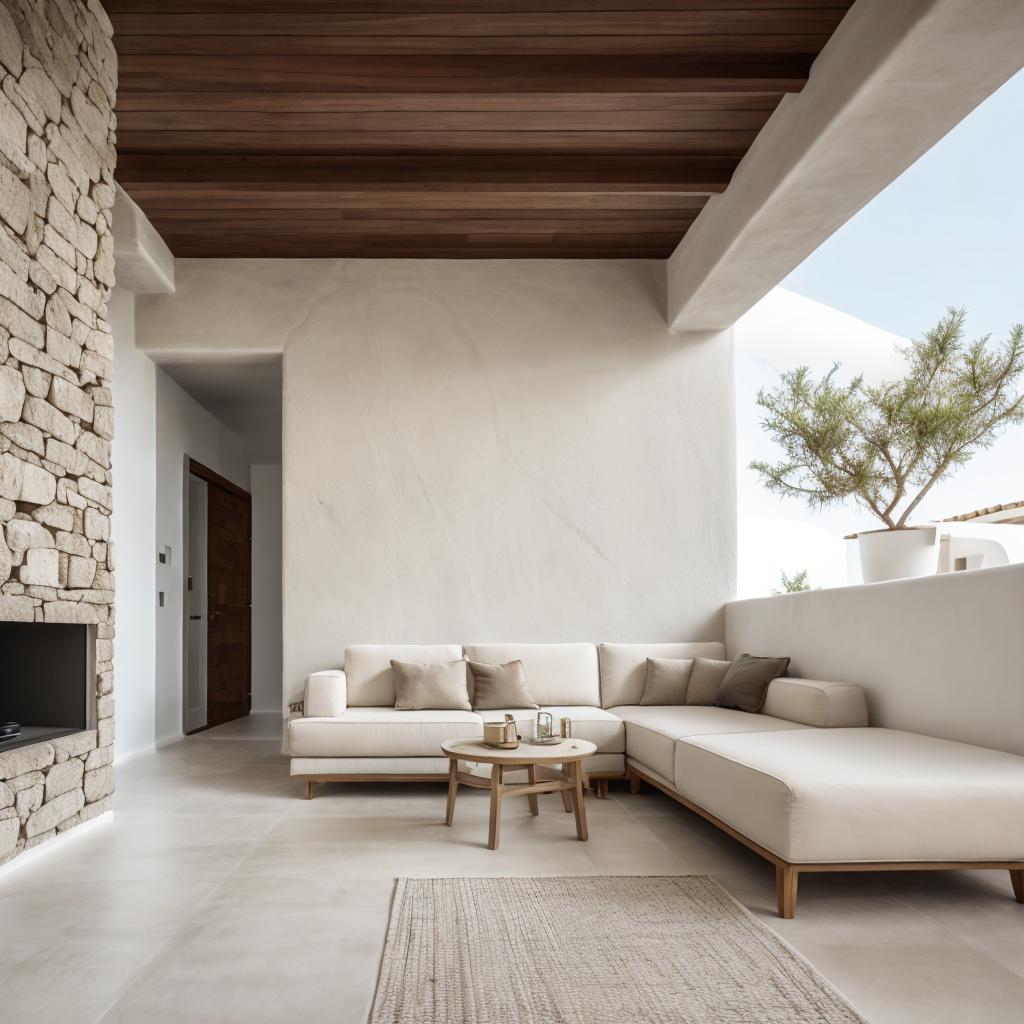 Mykonos cement home with by @ai_generated