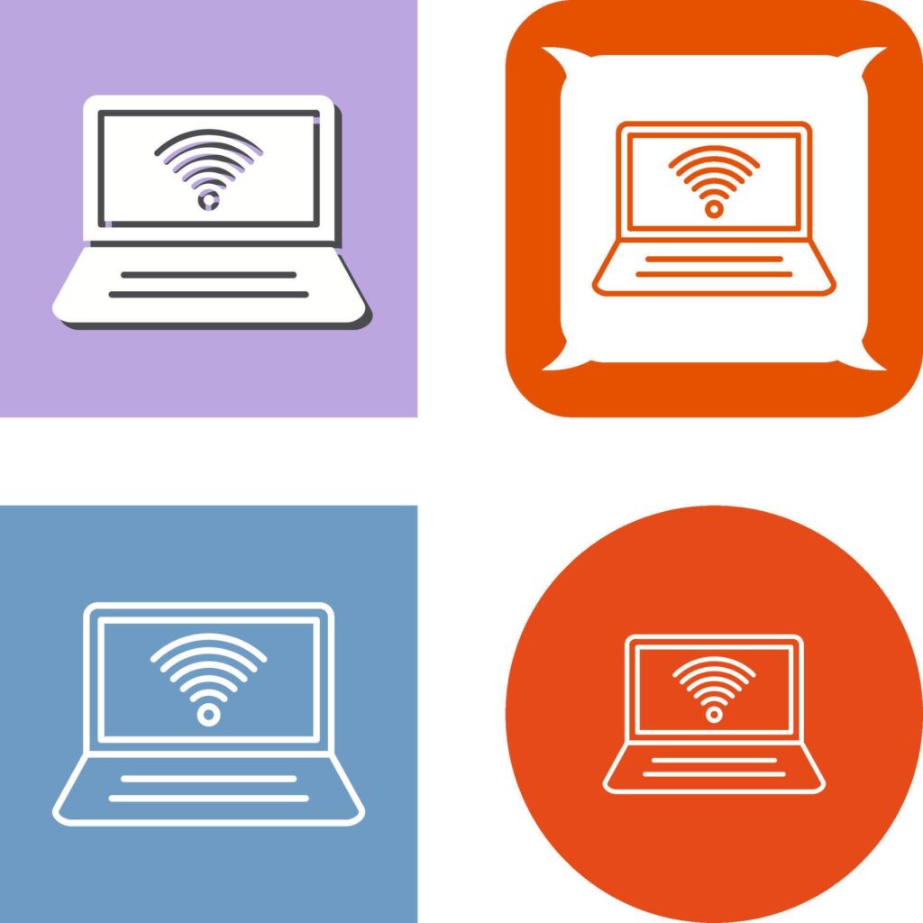 Connected Laptop Icon Design Stock Free