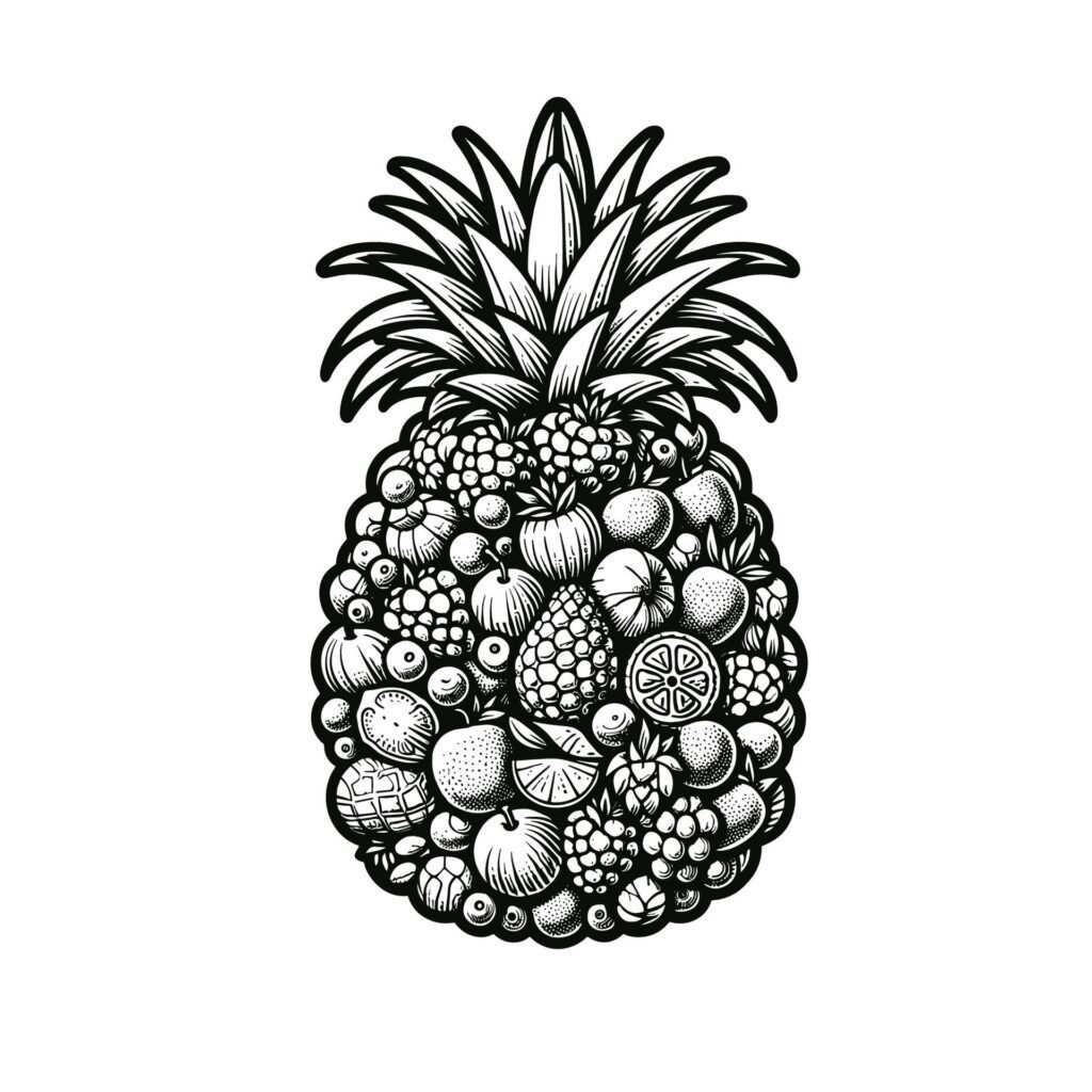 Pineapple Clipart Illustration, AI Generative free Vector Free Vector