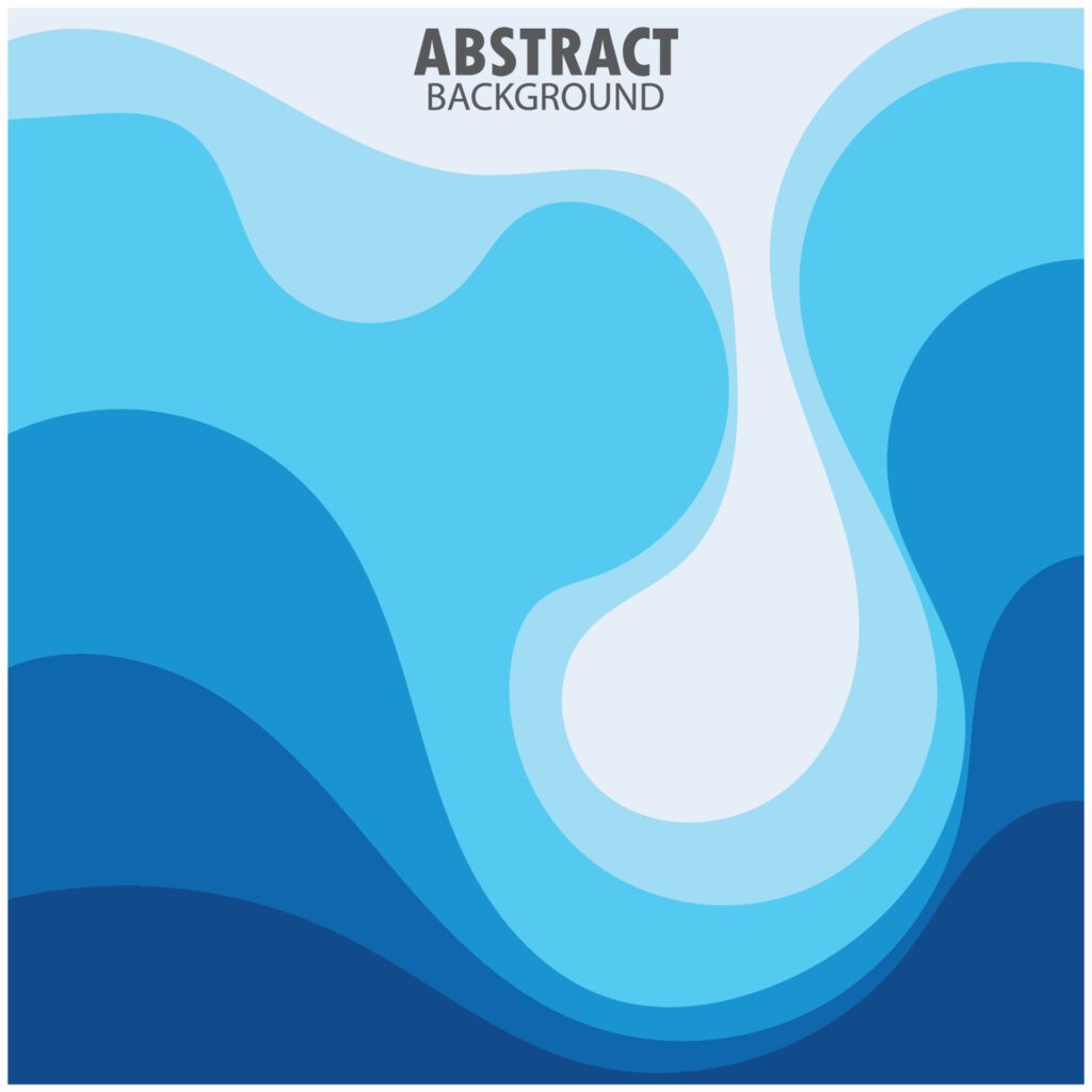 ABSTRACT WAVE BACKGROUND DESIGN WITH BLUE COMBINATION VECTOR Free Vector