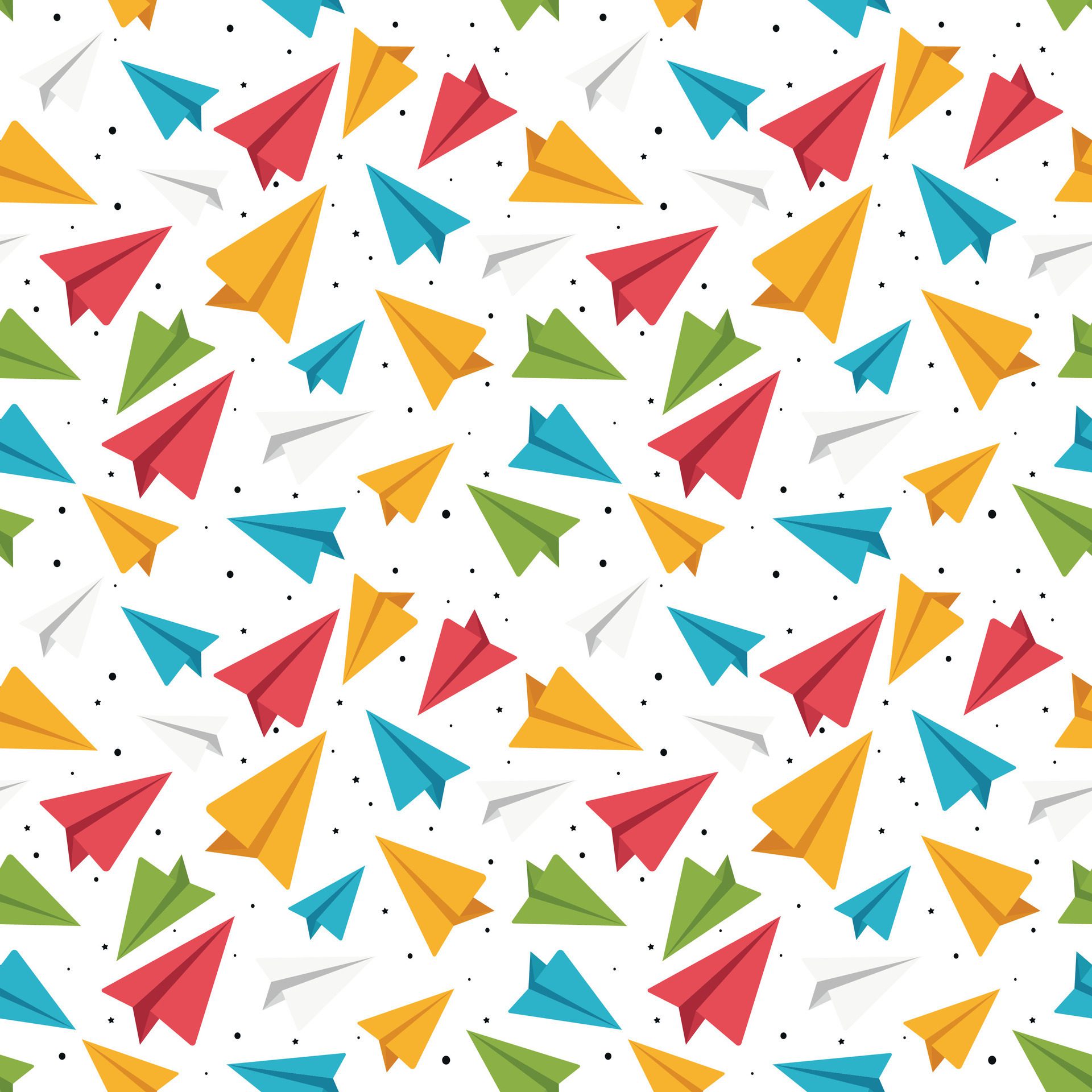 paperplane seamless pattern, texture for bedding, fabric, wallpaper, wrapping paper, textile Free Vector