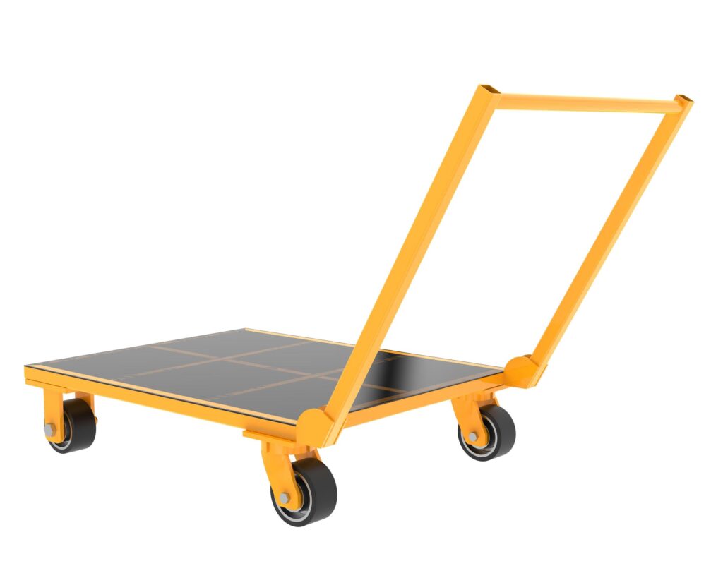 Warehouse cart isolated on background. 3d rendering – illustration Stock Free