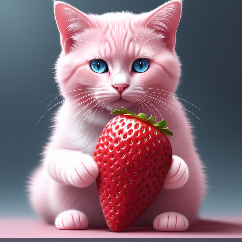 Make a pink cat by @ai_generated